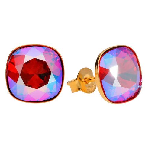 Серебряные серьги "Apžilbinošs Mirdzums (Light Siam Shimmer)" с кристаллами Swarovski™